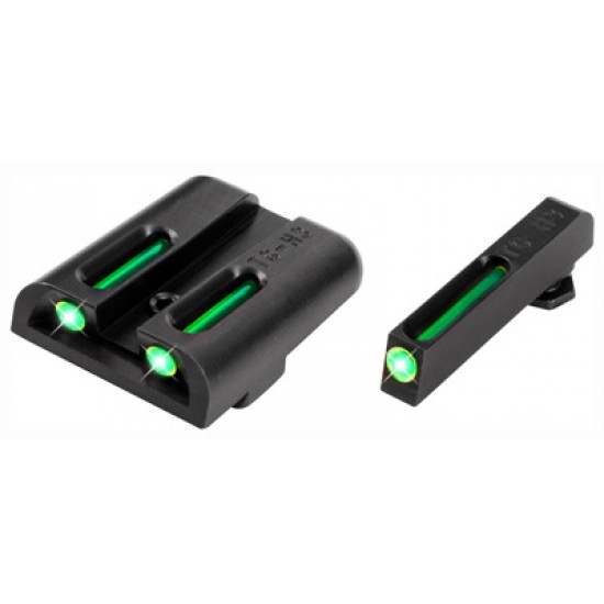 TRUGLO SIGHT SET GLOCK 9MM/.40 TRITIUM/FIBER OPTIC GREEN