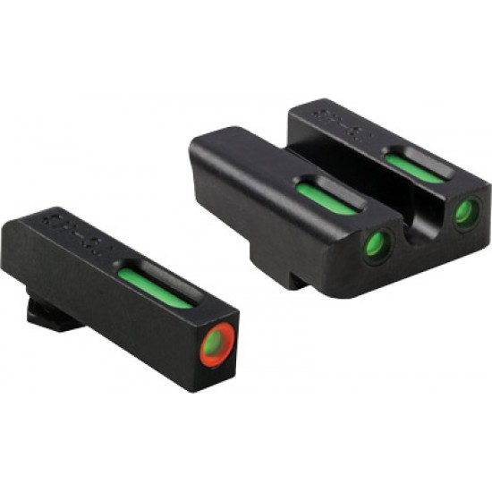 TRUGLO SIGHT SET GLOCK LOW TFX PRO GREEN/ORANGE OUTLINE