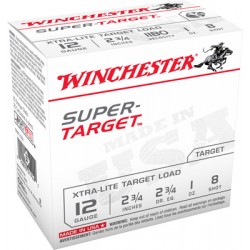 WINCHESTER AMMO SUPER TARGET 12GA. 1180FPS. 1OZ. #8 25-PACK WINCHESTER AMMO SUPER TARGET 12GA. 1180FPS. 1OZ. #8 25-PACK