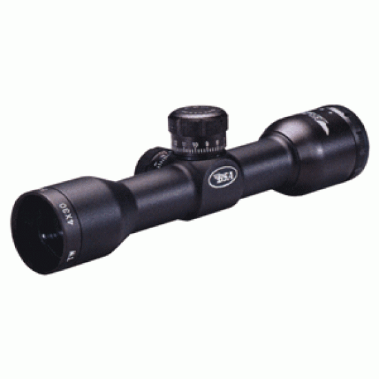 BSA TACTICAL WEAPON SCOPE 4X30MM W/RINGS MIL-DOT BLK