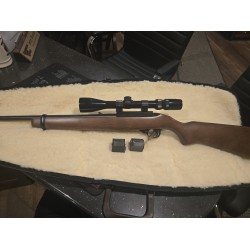 USED Ruger 10/22 Semi Auto Rifle Hardwood W/ Scope & Padded Gun Case & 2 10rd Mags