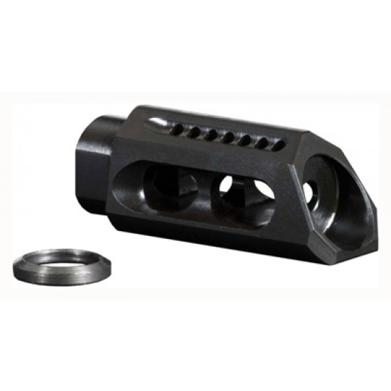 YHM SLANT MUZZLE BRAKE/COMP 5.56MM FOR 1/2X28 THREADS